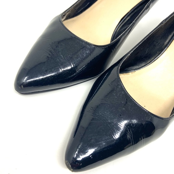 COLE HAAN Black Patent Leather Pumps 3 Inch Heels Classic Career - Picture 3 of 9